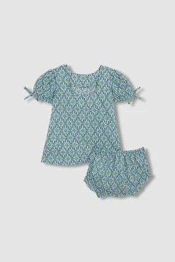 Crianças Gocco Vestido manga abullonada con estampado de flores