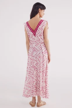 Springfield Vestido midi cenefa central estampado