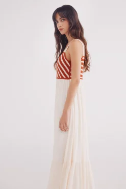 Springfield Vestido midi combinado crochet