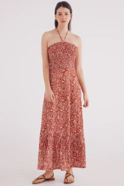 Springfield Vestido midi cuerpo nido de abeja