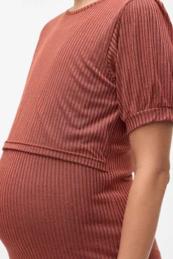 Mamalicious Vestido midi de punto fino maternity