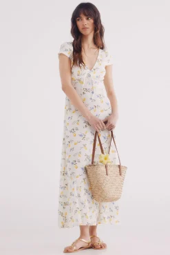 Springfield Vestido midi estampado limones