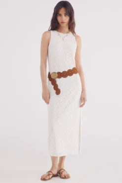 Springfield Vestido midi estructura rombos flores