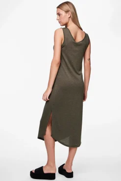 Pieces Vestido midi fluido con lurex