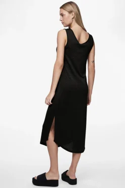 Pieces Vestido midi fluido con lurex