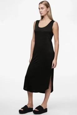 Pieces Vestido midi fluido con lurex