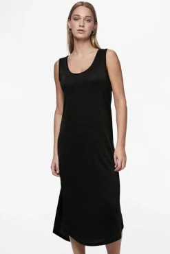 Pieces Vestido midi fluido con lurex