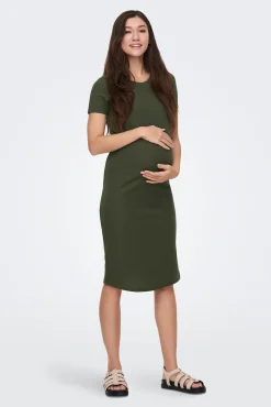 Only Maternity Vestido midi manga corta maternity