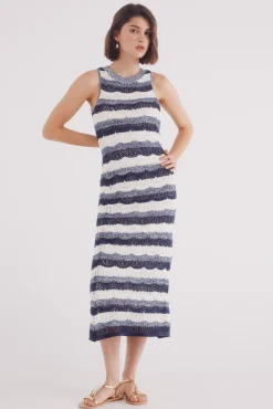 Springfield Vestido midi punto estructura