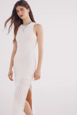 Springfield Vestido midi punto pointelle
