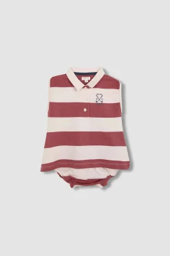 Crianças Gocco Vestido polo de rayas rosa