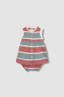 Crianças Gocco Vestido polo de rayas tricolor