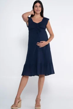 Ohma! Vestido premamá corto con smock