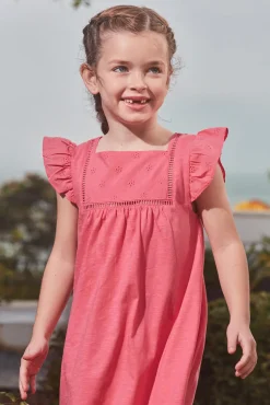 Crianças Gocco Vestido volantes mangas rosa