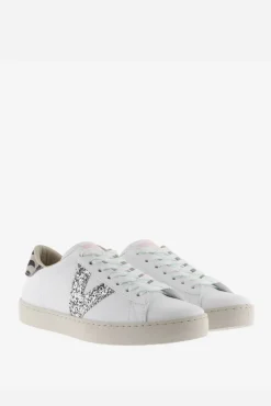 Victoria Zapatillas de efecto piel Berlín con logotipo de glitter y trasera animal print