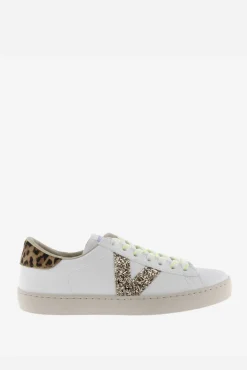 Victoria Zapatillas de efecto piel Berlín con logotipo de glitter y trasera animal print