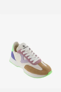 Victoria Zapatillas de nylon Cosmos con piezas multicolor de serraje y suela en sierra