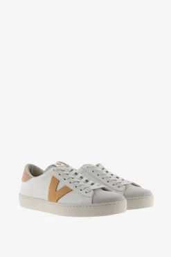 Victoria Zapatillas de piel Berlín con piezas en contraste y puntera de serraje