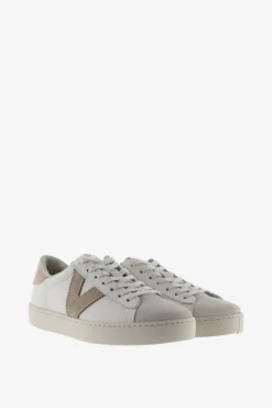 Victoria Zapatillas de piel Berlín con piezas en contraste y puntera de serraje