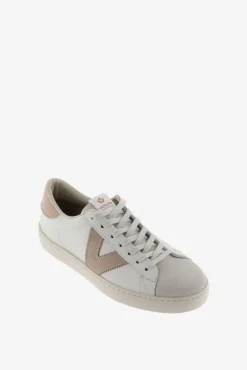 Victoria Zapatillas de piel Berlín con piezas en contraste y puntera de serraje