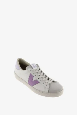 Victoria Zapatillas de piel Berlín con piezas en contraste y puntera de serraje